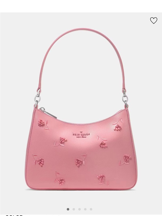 kate spade Pink Embossed Floral Shoulder Bag with Silver Hardware main image 2